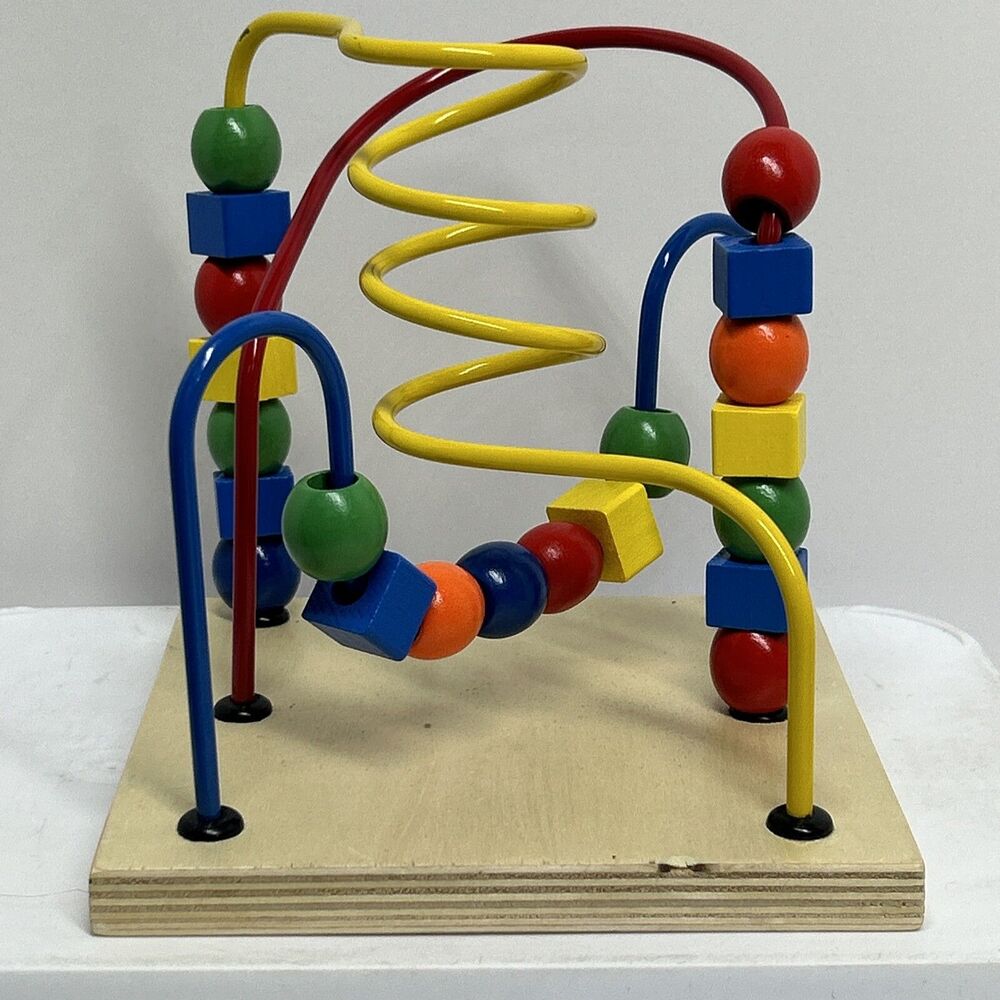 Vintage Bead Maze Rollercoaster‎ Educational Toy Toddlers 6x6